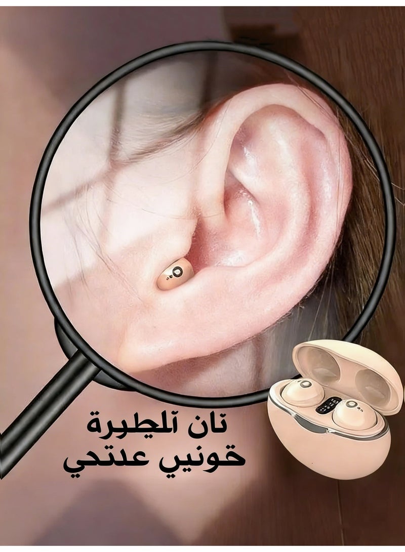 سماعات أذن لون البشرة غير المرئية للنوم – سماعات بلوتوث 5.3 صغيرة، عازلة للضوضاء، تصميم مخصص للنوم على الجانب – مثالية للأذان الصغيرة، الجيم، المكتب والسفر - Image 1